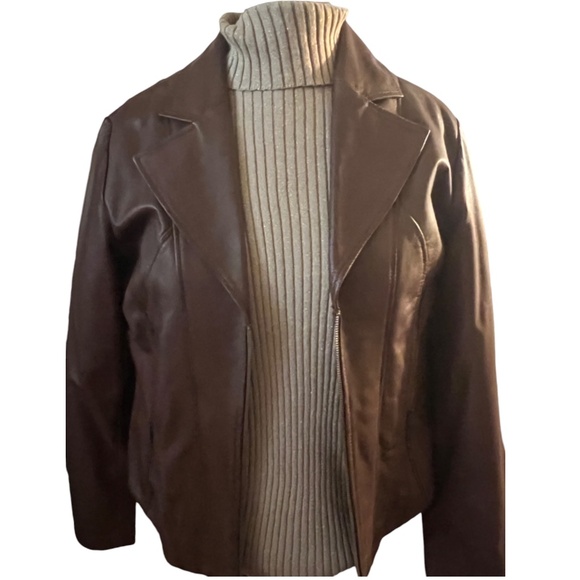 NWOT Bagatelle Womens Blazer Leather Jacket Distressed Brown Size XL